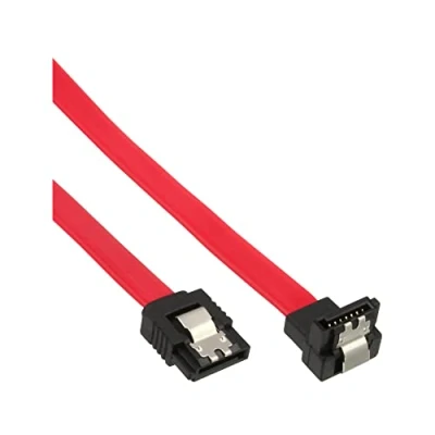 Afbeelding van InLine® SATA kabel, met vergrendeling, één zijde 90 haaks, 0.15m