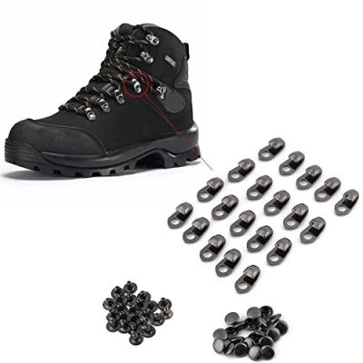 Afbeelding van 20 stuks schoenveters gespen haken met klinknagels dubbele kap laarspunt decoratie voor reparatie Camp Hike Climb accessoires