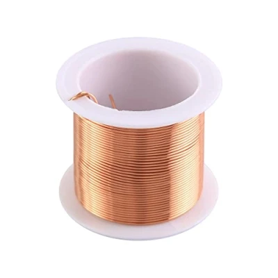 Afbeelding van Koperdraad, 0,8 mm x 10 m koperlakdraad, magneetdraad, geëmailleerde spoelwikkeldraad met isolatielaag voor doe het zelf motoren, modelmotorwikkelingen