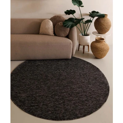 Afbeelding van Rond Tapijt/Vloerkleed Lush Antraciet 120 Cm