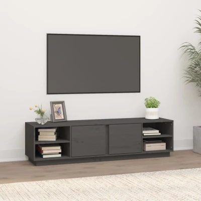 Afbeelding van Tv meubel 156x40x40 cm massief grenenhout grijs