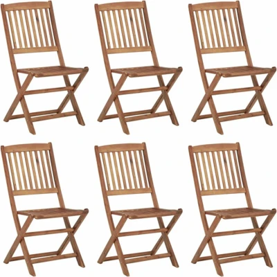 Afbeelding van vidaXL Tuinstoelen 6 st inklapbaar massief acaciahout