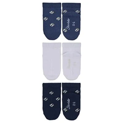 Afbeelding van Sterntaler Sneaker sokken 3 pack voetbal blauw
