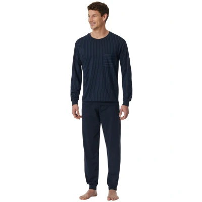 Afbeelding van Schiesser Comfort Essentials Pyjama, Heren, Maat: 58, Dunkeblau
