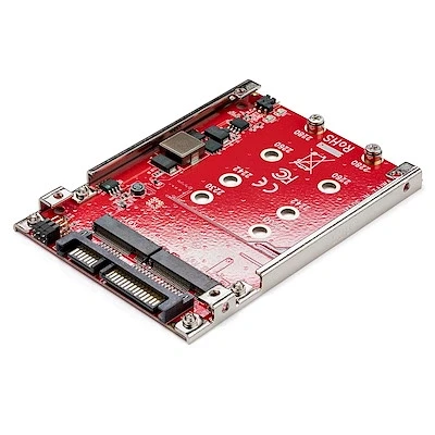 Afbeelding van StarTech.com Dubbel sleufs M.2 schijf naar SATA adapter voor 2.5 drive bay RAID