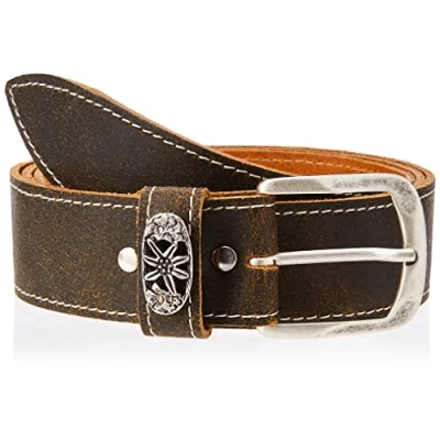 Afbeelding van Werner Trachten Uniseks klederdrachtriem riem, bruin (Rustico Brown 101), 115 cm