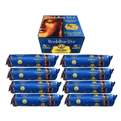 Afbeelding van Buddha to Houtskooltabletten voor rookwerk, brander, shisha hookah, zeer duurzaam, snelle ontsteking, thuisgebruik, 8 verpakkingen à 10 stuks x 33 mm diameter