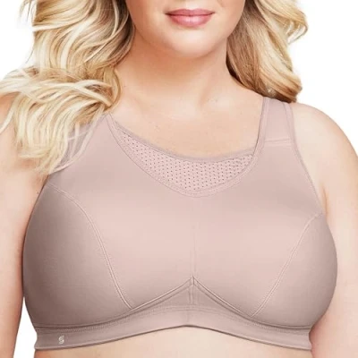 Afbeelding van Glamorise Vrouwen Plus Size No Bounce Camisole Sport BH Draadloos #1067, Rose Tan, 110F