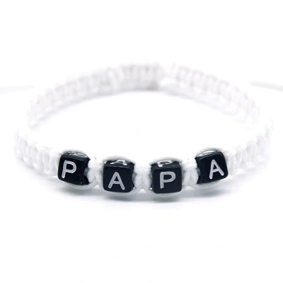 Afbeelding van Heren Armband Papa Wit Vaderdag Kados Vader Cadeautjes Cadeau voor Man