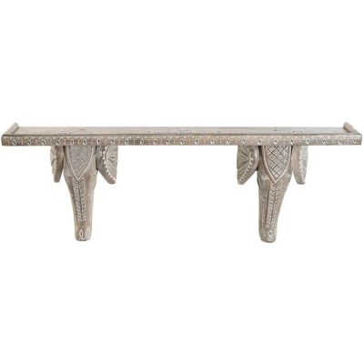 Afbeelding van Planken DKD Home Decor Wit Natuurlijk Mangohout 78 x 15 28 cm