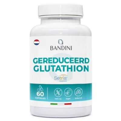 Afbeelding van Bandini® L Glutathion met 250 mg per capsule, 60 capsules, gereduceerde glutathion, oedingssupplement hogen absorptie, Veganistisch, GGO vrij