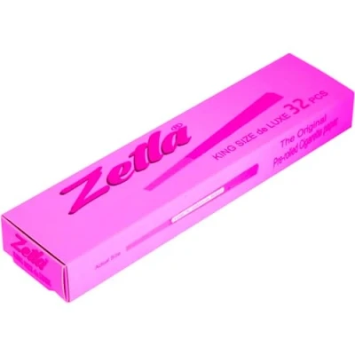Afbeelding van Zetla 32 kegels roze king size voorgedraaide joint tubes conische buizen met filter (109 x 26 mm) cones voorgedraaid papier