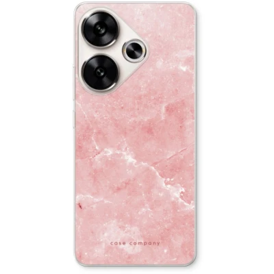 Afbeelding van Case Company® hoesje geschikt voor Xiaomi Poco F6 Roze marmer Soft Cover Telefoonhoesje Bescherming aan alle Kanten en Schermrand