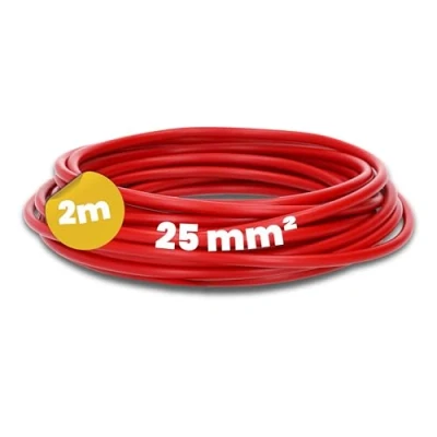 Afbeelding van Kalitec 2 meter H07V K 25 mm² rode bedradingskabel I flexibele kabel mm2 bedrading fijndradig enkele tellerkast eendraads voor schakelkast schakeldraad