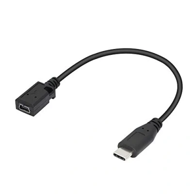 Afbeelding van Type C USB verlengkabel, cerrxian 2.0 mini bus naar (type C) mannelijk sync &amp; charge converter adapterkabel 25,4 cm