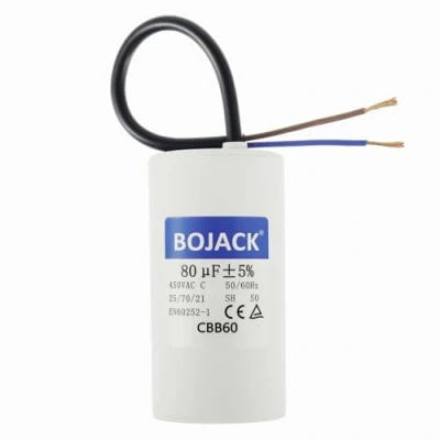 Afbeelding van BOJACK CBB60 450V 80uf condensatorstarter elektromotor, 50/60HZ aanloopcondensator met draad