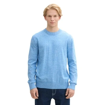 Afbeelding van TOM TAILOR Denim heren trui, 37509 Bright Blue White Mouline, L