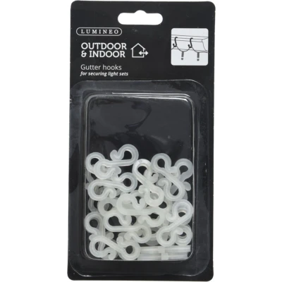 Afbeelding van Dakgoothaakjes 3,5 x 1,8CM wit voor lichtstring set van 24 stuks