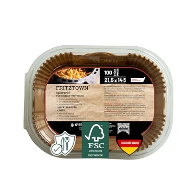 Afbeelding van FRITZTOWN® Air Fryer Paper 21,5x14cm Rechthoek 100 stuks