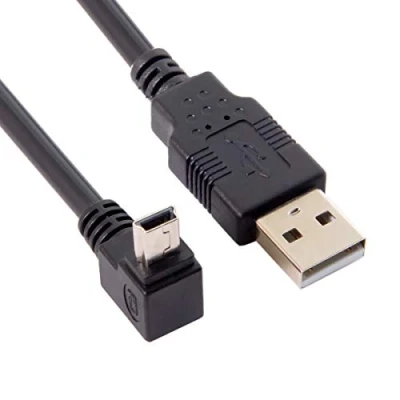 Afbeelding van chenyang USB kabel, 2.0 A stekker naar 90 opwaartse hoek mini B stekker, kabel 50 cm