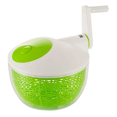 Afbeelding van KUHN RIKON 2023 keukenhulp accessoires slacentrifuge 21 cm, wit/groen met stopknop op het deksel