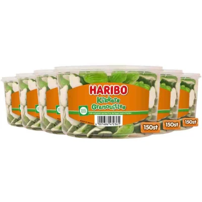Afbeelding van Haribo Kikkers silo 150 stuks Doos 6 silo&#039;s