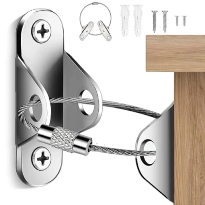 Afbeelding van 6 Packs Anti Tip Meubelriemen Kit, Veiligheidsmeubilair Muur Ankers Kit voor Baby Kind Proofing &amp; Pet Protecting, Shedding, Veilige Boekenplank, Kast, Dressoir