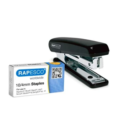 Afbeelding van Rapesco PSE000AS Handnietmachine met 1000 x 10/4 mm Nietjes, 12 Vel Nietcapaciteit, Willekeurige Levering Diverse Kleuren