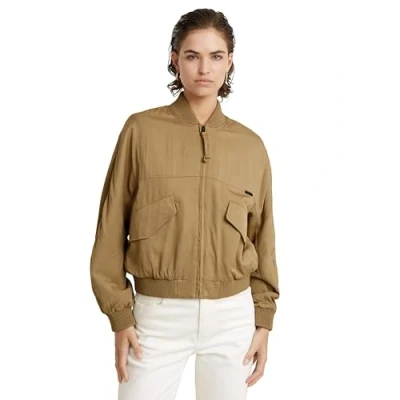 Afbeelding van G STAR Everyday Bomber overshirt jas voor dames, beige (Safari D23018 D573 B444), XS