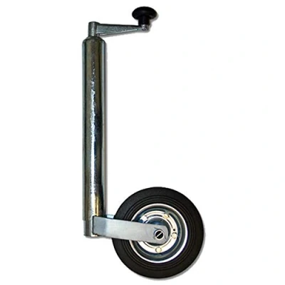 Afbeelding van Steunwiel 362kg 48mm massief rubberen band neuswiel voor aanhangwagens stalen velg
