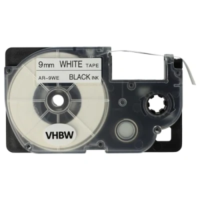 Afbeelding van vhbw Label tape cassette 9mm geschikt voor Casio KL 130, 200, 2000, 200E, 7200, 7400, G2, HD1 XR 9WE1, 9WE.