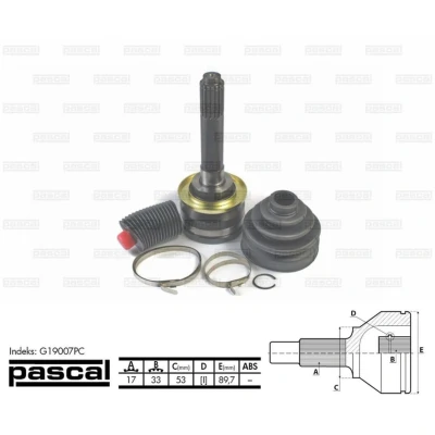 Afbeelding van Homokineet reparatie set, aandrijfas PASCAL G19007PC
