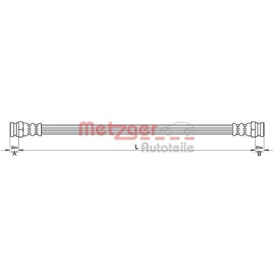 Afbeelding van METZGER 4110485 Remslang 290mm