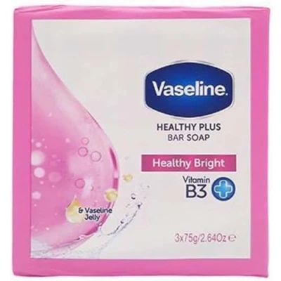 Afbeelding van Vaseline Healthy Plus Zeep Healty Bright met Vitamine B3 Pak van 3 x 75g