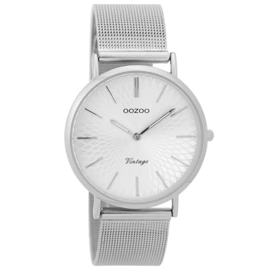 Afbeelding van OOZOO C9341 Horloge Vintage zilverkleurig mesh 36 mm