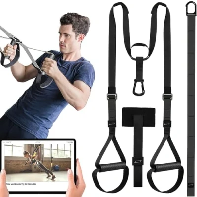 Afbeelding van LISTHEN TRX Verstelbare multifunctionele riemen voor suspensietraining, slingtrainer, gymnastiekset calisthenics, fitness, crossfit, push ups en suspensietraining
