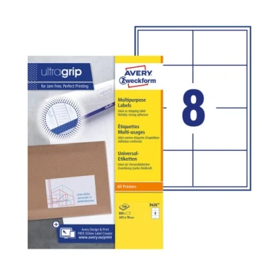 Afbeelding van Etiket Avery Zweckform 3426 105x70mm wit 800stuks