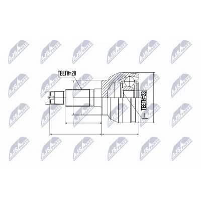 Afbeelding van Homokineet reparatie set, aandrijfas NTY NPZ MZ 047