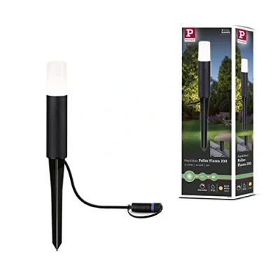 Afbeelding van Paulmann 94533 Plug &amp; Shine LED buitenverlichting bolderlamp Flarea IP65 200mm warmwit incl. 1x3,6 watt dimbaar zwart metaal 3000 K