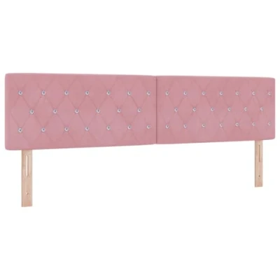 Afbeelding van vidaXL Hoofdbord Crystal Button Tufted Roze 180 cm Velvet
