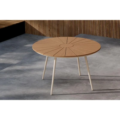 Afbeelding van Svea Esra ronde eettafel Ø120 cm beige Metaal