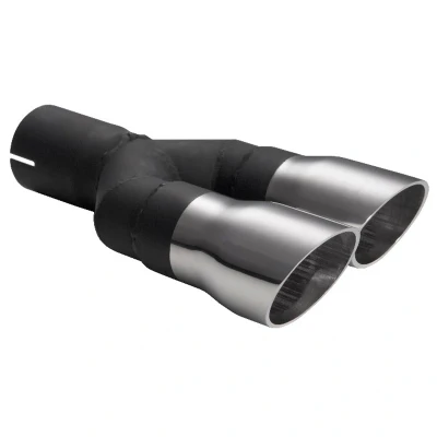 Afbeelding van Ulter Sport Uitlaatsierstuk Dubbel Rond Ø60mm Race Lengte 175mm Montage &gt;50mm RVS