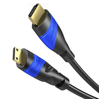 Afbeelding van KabelDirekt Mini HDMI kabel met breukvast ontwerp 5 m (HDMI naar HDMI, bidirectioneel, 4K@60Hz voor Ultra HD, 2.0/1.4, High Speed Ethernet, Tablets/Camera&#039;s/Camcorders, zwart)