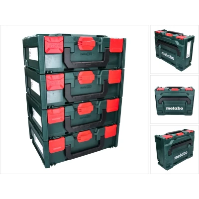 Afbeelding van Metabo metaBOX 145 Set 4x Systeem Gereedschapskoffer Stapelbaar 396 x 296 mm zonder inzetstuk