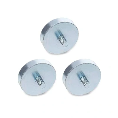 Afbeelding van Ganter Normelemente GN 50.3 ND 20 M6 magneten met buitendraad, zilver, 3 stuks