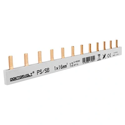 Afbeelding van 1P faserail pen 12 polig 16 mm² PS/S dubbelzijdig geïsoleerde rail verzamelrail 100A DV 9450