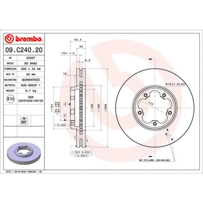 Afbeelding van Brembo Remschijven 09.C240.20