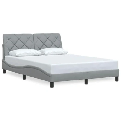 Afbeelding van Bedframe stof lichtgrijs 140x190 cm