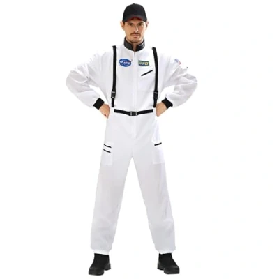 Afbeelding van Widmann Science Fiction &amp; Space Kostuum Stoere Astronaut Wit Man / Beige XL Carnavalskleding Verkleedkleding