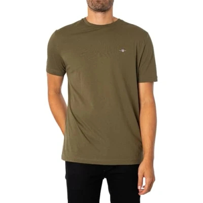 Afbeelding van GANT REG Shield Tshirt basic, Heren, Maat: Medium, Juniper green